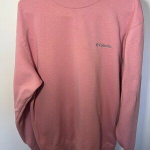 Columbia Women’s Pink Crewneck Sweatshirt Embroidered Logo Pullover Size L